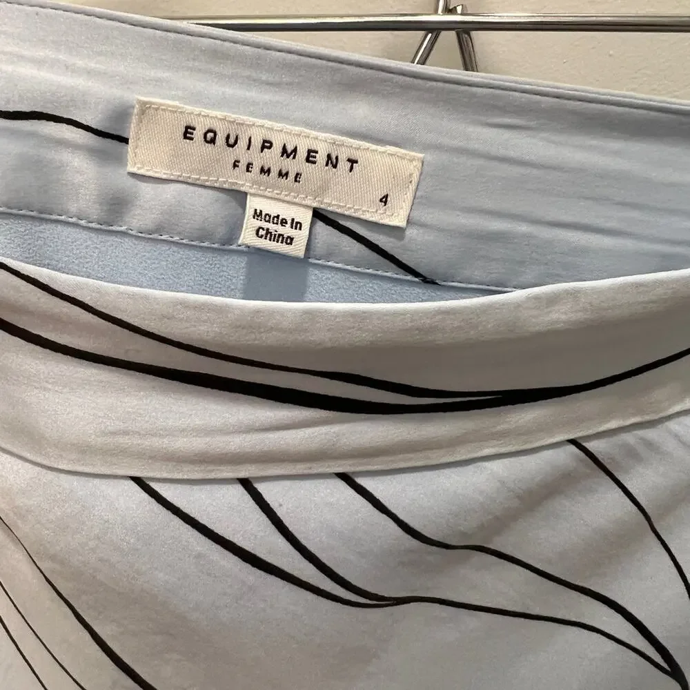 [Like New] EQUIPMENT Printed washed silk-blend midi skirt original $383